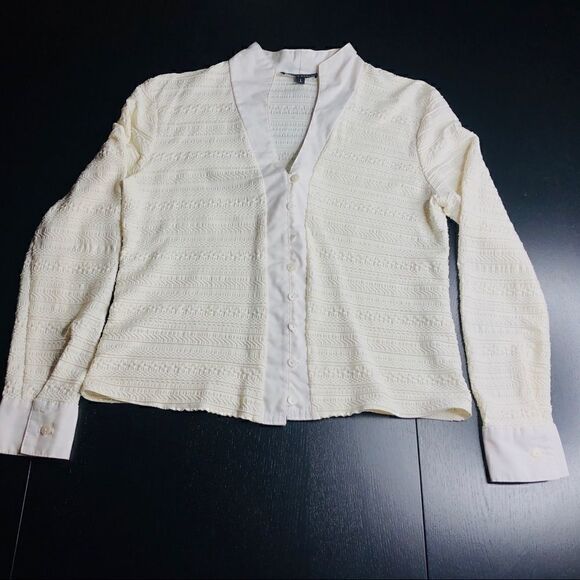 Maurice Sassoon Beige Long-Sleeve Cardigan Jacket Top - Picture 10 of 13